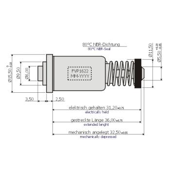 Preview: Magneteinsatz gross Ø 15,5mm, Typ 5X, HD=4bar