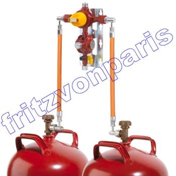 Zweiflaschenanlage 11kg, 50mbar, 1.5kg/h, mit autom. Umschaltventil AUV