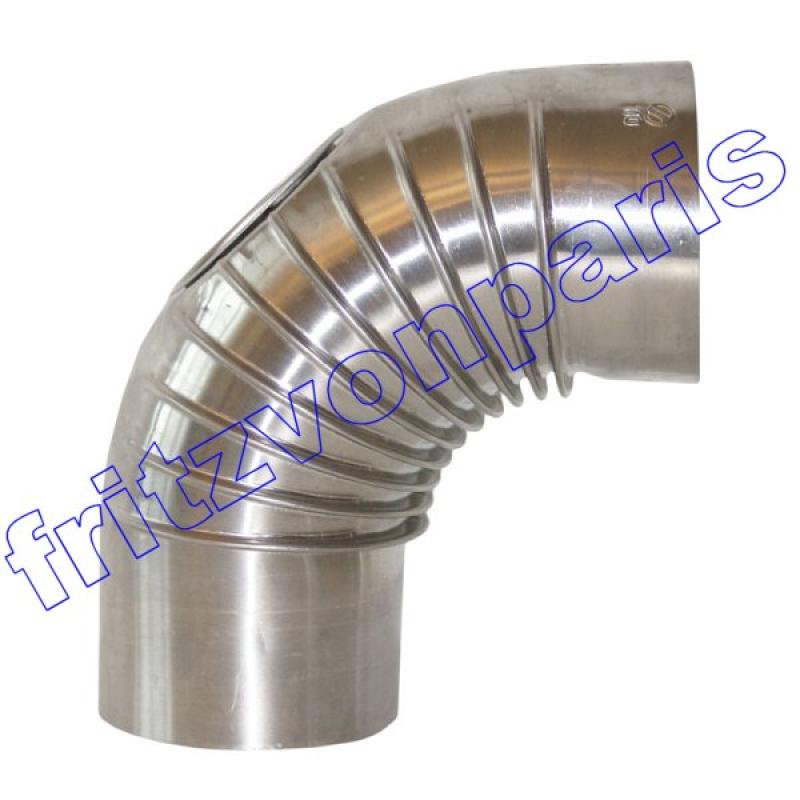 Abgasbogen Alu 90° mit Tür Ø 60mm